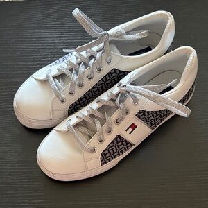 Tommy Hilfiger White and Blue Women's Sneakers